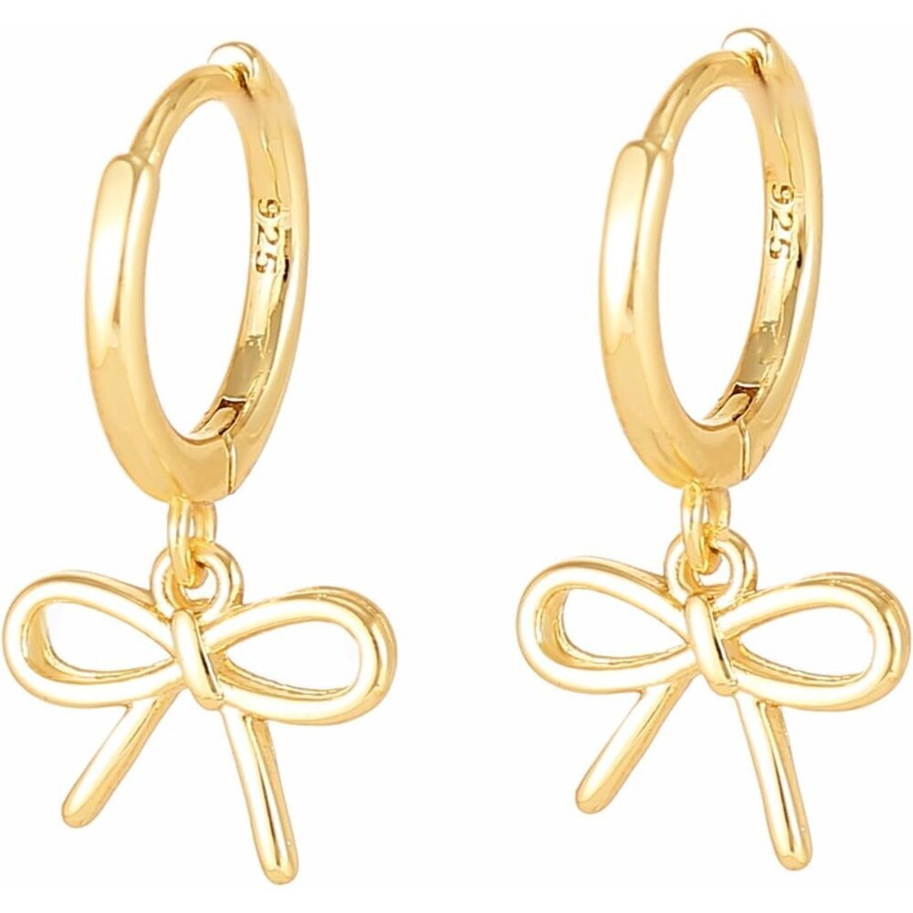 Trendy Adjustable Bow Dangle Earrings in Gold - Perfect for Every Occasion